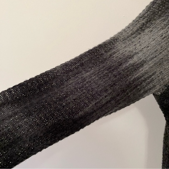 VTG Lisa Lelou Gray Sz. L Open Knit Gauze Sweater Skirt Set Sheer Mesh Grunge - Picture 6 of 16